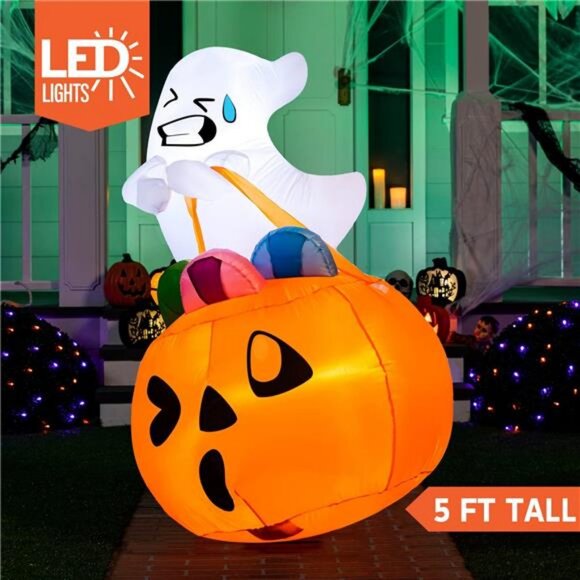5 FT Tall Halloween Inflatables Outdoor Decorations, Inflatable Cute - Picture 3 of 7